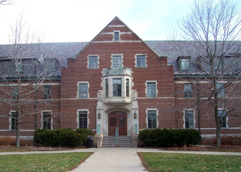 exterior of brick building